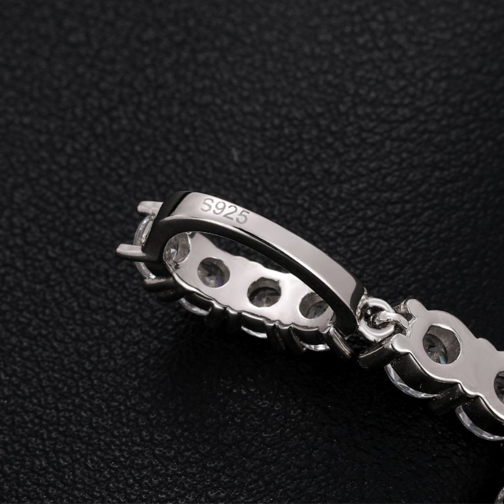 3.64 ctw Moissanite Diamond Cross Pendant Necklace Solid 925 Sterling Silver - Picture 8 of 10